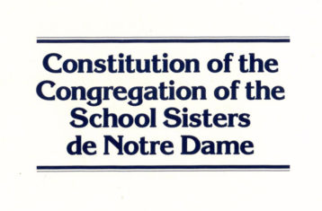 constitution of the congregation of the school sisters de notre dame